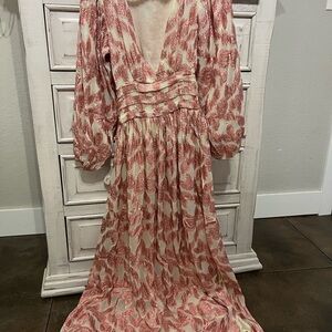 Jen's Pirate Booty Pink and Cream Maxi Dress